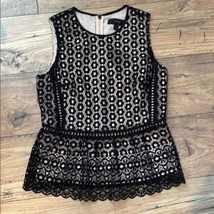 J. Crew Black Eyelet Peplum